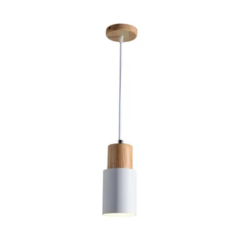 Маленькая Люстра Цилиндрическая Люстра Macaron С Абажуром Nordic Потолочный светильник, Белый (Без лампы накаливания)