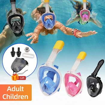 Маска для подводного плавания с маской для подводного плавания с маской для подводного плавания с широким обзором, защита от запотевания, защита от протечек, безопасная дыхательная система для взрослых, подарок детям