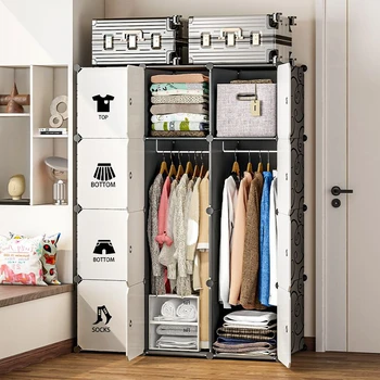Мебель Гардероб Шкафы для одежды Складные Простые Комоды Шкаф для хранения кубиков Пластиковый Складной Прочный Домашний Спальня