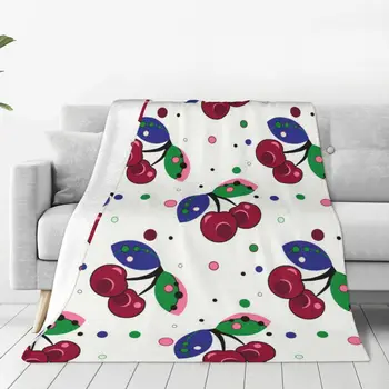 Милое одеяло в клетку с фруктовым рисунком, теплые уютные фланелевые флисовые пледы для постельного белья, декора комнаты