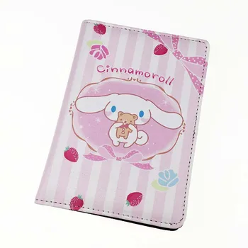Милый Sanrio Cinnamoroll 80 г, высококачественный толстый держатель для паспорта, искусственная кожа, Женская Мужская обложка для паспорта, футляры для карт, удостоверения личности