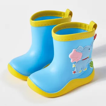 Милый слон с мультяшным персонажем, непромокаемые ботинки, зимние ботинки для мальчиков, размер 5, детские ботинки в западном стиле, детские рабочие ботинки, детская обувь для девочек