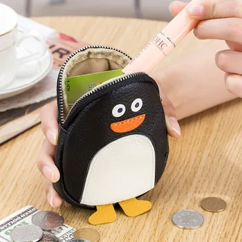 Мини-кошелек для девочек с милым Пингвином, сумка для монет, женские креативные маленькие сумки для хранения на молнии, Kawaii Bag, кошельки, кошельки