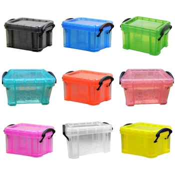 Мини-пластиковая коробка, Прямоугольная коробка для хранения с запирающейся крышкой, Пылезащитный контейнер для хранения ювелирных изделий для мелких предметов