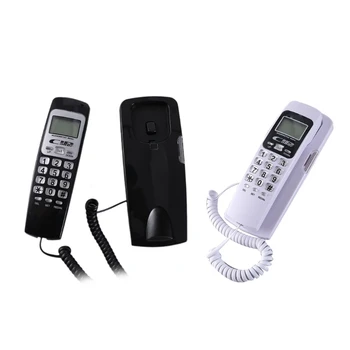 Мини-проводной телефон B666 с регулируемыми мелодиями звонка и повторным набором номера на ЖК-дисплее для пожилых людей и детей