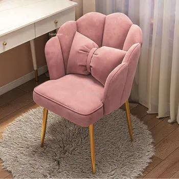 Минималистичный стул для макияжа со спинкой, мебель для столовой, Домашний свет, Роскошные тканевые обеденные стулья, стулья для столовой в современном отеле GM