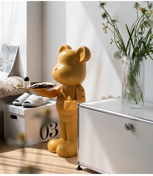 Мишка в скандинавском дизайне, пластиковый кофейный столик для детей, детский поднос для хранения, столик для гостиной, кабинета, Современный полиэтилен из нержавеющей стали