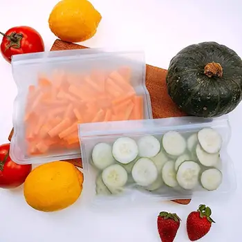 Многоразовый пакет для заморозки с нулевыми отходами, Закуски, фрукты, Силиконовый Герметичный пакет, Герметичные Контейнеры, Свежая сумка для хранения продуктов питания