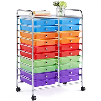 Многоцветный контейнер для хранения из металла и пластика Easyfashion на колесиках