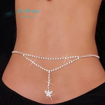 Модная женская цепочка JitDoo с бриллиантами, блестящая сексуальная поясная цепочка для женщин, персонализированный летний пляжный аксессуар в стиле ретро и панк
