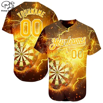 Модная мужская бейсбольная рубашка с 3D-печатью, летний подарок для пары спортивных дротиков, повседневная бейсбольная рубашка унисекс