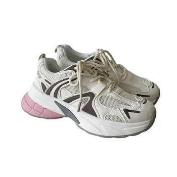 Модные женские кроссовки, спортивная обувь с дышащей сеткой, повседневная женская обувь на шнуровке, Новая весенне-осенняя обувь, кроссовки, бренд 2023