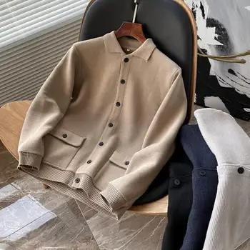 Модный бренд 2023 года, вязаный свитер, кардиган, повседневный винтажный свитер, Мужские повседневные шерстяные мужские пальто, Куртка, Мужская одежда Q63