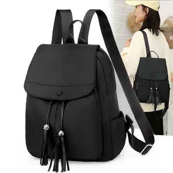 Модный женский черный рюкзак, большая вместительная дорожная сумка