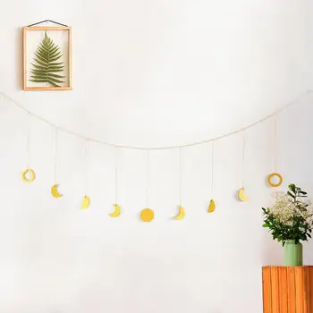 Модный подвесной кулон многоразового использования, Декоративный Золотой цвет, Подвеска в виде Луны в богемном стиле, Украшение стен комнаты