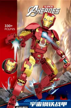 Мстители Железный Человек Механический Альянс Сборка Игрушечного Блока Мальчик Головоломка Модель строительный блок Подарок