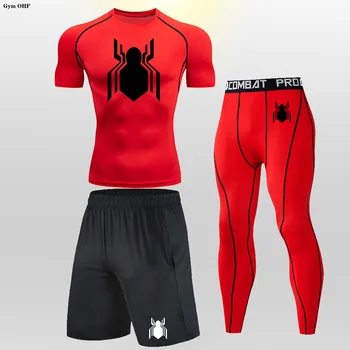 Мужская брендовая футболка для велоспорта, спортивное нижнее белье, облегающая футболка для бега, футболки для фитнеса, баскетбола, супергероев