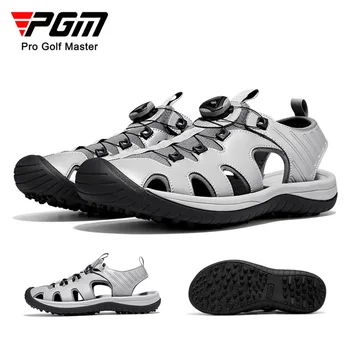 Мужские туфли для гольфа PGM, Летние сандалии, нескользящие заклепки, Супер дышащая обувь, шнурки с ручками XZ265