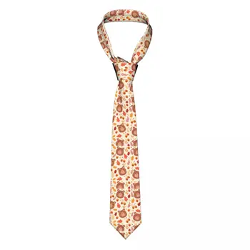 Мужской галстук, тонкий, Обтягивающий, Милые осенние мишки и листья, Модный галстук, свободный стиль, мужской галстук, вечеринка, свадьба