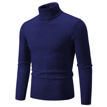 Мужской осенне-зимний свитер, водолазка, однотонный свитер, верхняя одежда, Трикотаж, Уличная одежда