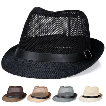 Мужчины Женщины Соломенная шляпа Фетровая шляпа Бандитская кепка Пляжные шляпы Панама Спорт на открытом воздухе Дышащая солнцезащитная шляпа Летняя шляпа цилиндры