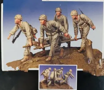 Набор для сборки модели солдата из литой смолы на 5 человек в масштабе 1/35, модель для сборки диорамы (включая основу)