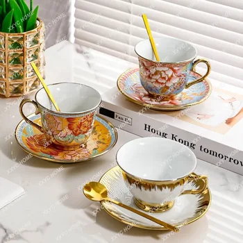 Набор керамических кофейных чашек, британский Послеобеденный Ароматизированный Чай, Маленькая Роскошная Элегантная Кофейная чашка