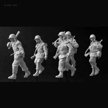 Наборы моделей солдат из смолы 1/35, бесцветные и собранные самостоятельно A-1519