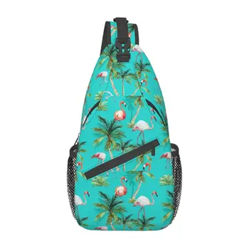 Нагрудная сумка Tropic Coconut Flamingo Face, мужские сумки через плечо, мужские сумки для женщин, повседневные сумки для бега на открытом воздухе из полиэстера Унисекс