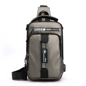 Нагрудный пакет с USB-зарядкой, нагрудная сумка для коротких поездок, многофункциональная сумка через плечо, мужская водонепроницаемая сумка через плечо большой емкости
