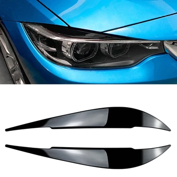 Накладка Для Бровей Фары BMW 4 Серии F32 F33 F36 2014-2020 Автомобильный Передний Головной Свет Крышка Лампы Наклейка Для Бровей Веко Фары