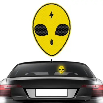 Наклейки на автомобиль, наклейки с головой инопланетянина, Самоклеящиеся водонепроницаемые наклейки, наклейка на автомобиль, защита от столкновений, Безопасность ночного вождения, Светоотражающие