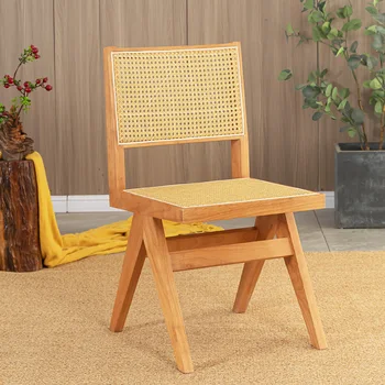 Напольное кресло Nordic, столовая, Роскошный офис, гостиная, ротанговый стул, Обеденный стол, деревянный дизайн, мебель для отеля Sillas Comedor SQC
