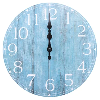 Настенные часы, 10-дюймовые бирюзовые бесшумные кухонные часы без тиканья, декоративные настенные часы в деревенском стиле в стиле Кантри-ретро