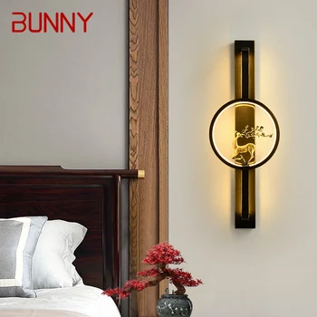 Настенный светильник BUNNY Brass LED, Современный роскошный светильник-бра, украшение интерьера спальни, прикроватной тумбочки, гостиной, коридора