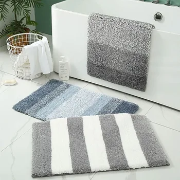 Нескользящие толстые плюшевые коврики, лохматый противоскользящий коврик для ванной комнаты, мягкий коврик для ванной комнаты для дома, входа в ванную комнату, кухни