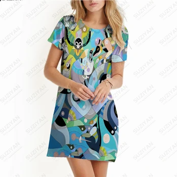Новая Летняя Женская Пляжная юбка с 3D Принтом 