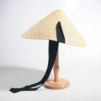 Новая летняя Вьетнамская соломенная шляпа для женщин, Пляжная шляпа с широкими полями, Уличная шляпа с зонтиком, Модная солнцезащитная шляпа с защитой от ультрафиолета, Отпуск