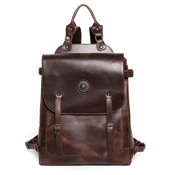 Новая мужская сумка из воловьей кожи ручной работы из сассафраса, кожа растительного дубления, дорожный рюкзак для компьютера большой емкости, натуральная кожа, дорожный рюкзак