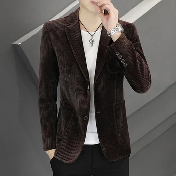 Новинка 2023 года, высококачественный однотонный Весенне-осенний красивый повседневный Корейский вариант, модный тренд, тонкий мужской маленький пиджак
