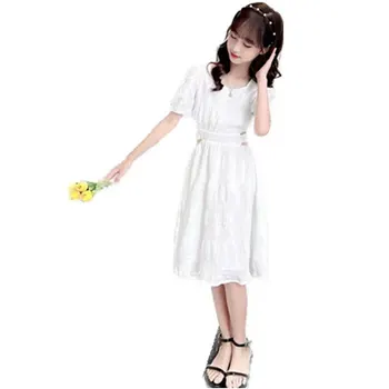 Новое летнее платье для девочек с тонким поясом, дизайнерская одежда с вырезами, высококачественное черно-белое элегантное шифоновое платье принцессы