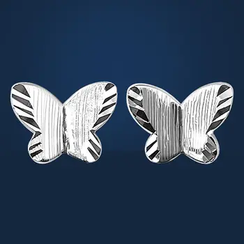 Новые Женские серьги-гвоздики с бабочкой из чистой твердой платины 950 пробы, завершенные Кистью Удачи