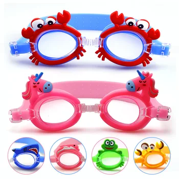 Новые водонепроницаемые противотуманные Милые детские зеркальные очки с героями мультфильмов Для обучения детей плаванию, ремень очков можно регулировать