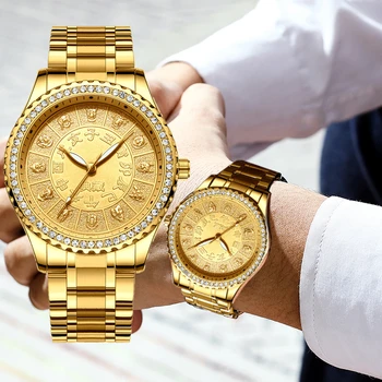 Новый Китайский Зодиак Для Мужчин S Часы Лучший Бренд Класса Люкс Золотые Наручные Часы Водонепроницаемый Бизнес Хронограф Часы Для Мужчин Relogio Masculino