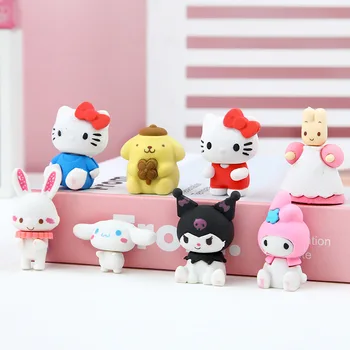 Новый Милый Семейный Ластик Sanrio Cute Kuromi My Melody Hellokitty Eraser 3d Съемный Милый Подарок на День Рождения