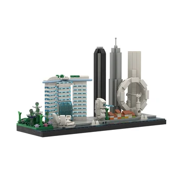 Новый набор строительных блоков для горизонта Сингапура, набор для городской архитектуры, Сборка кирпичной модели, поделки, детские игрушки, подарки на день рождения.
