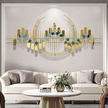 Новый фон для дивана в гостиной в китайском стиле, Металлическая подвеска, простое настенное украшение, трехмерная декоративная роспись