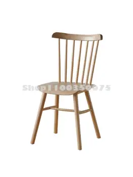 Обеденный стул в скандинавском стиле, Виндзорский стул Со спинкой из цельного дерева, ресторанный Ретро-винтаж, Винтажный Чистый Красный стул для дома