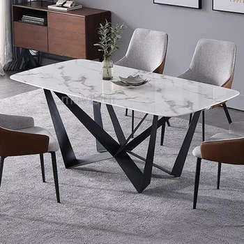 Обеденный стул из натурального мрамора, сочетание пола с итальянским минималистским акцентом, Современный стол Sillasn, кухонная мебель WXH50XP