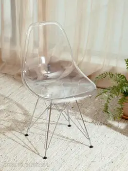 Обеденный стул прозрачный стул современный простой домашний стул для отдыха, стул для макияжа, маникюра, стул для ресниц, кафе, ресторан для гамбургеров